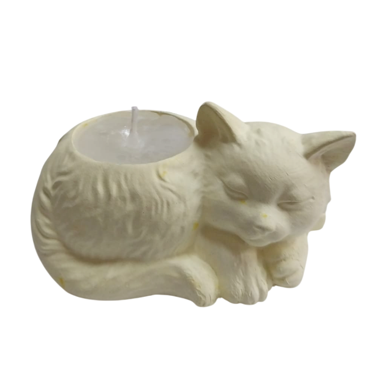 Candle with plaster candlestick, Դեղին