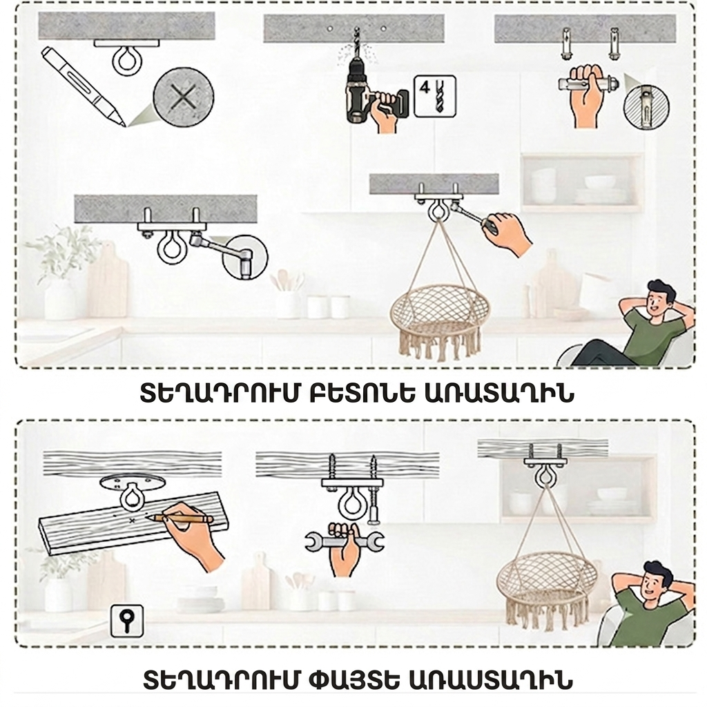 Гамак / Кресло 80 см, Մոխրագույն