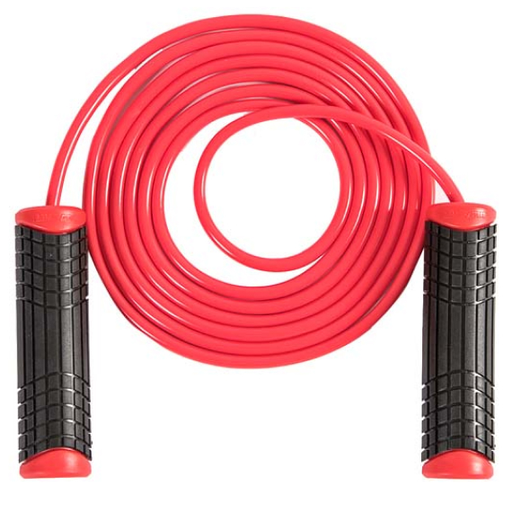 Skipping rope with plastic handle rubber cord, Կարմիր