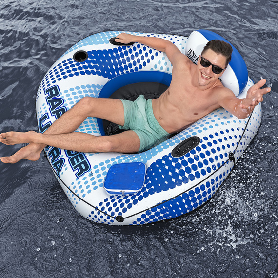 Inflatable water chair with awning 137x137 cm
