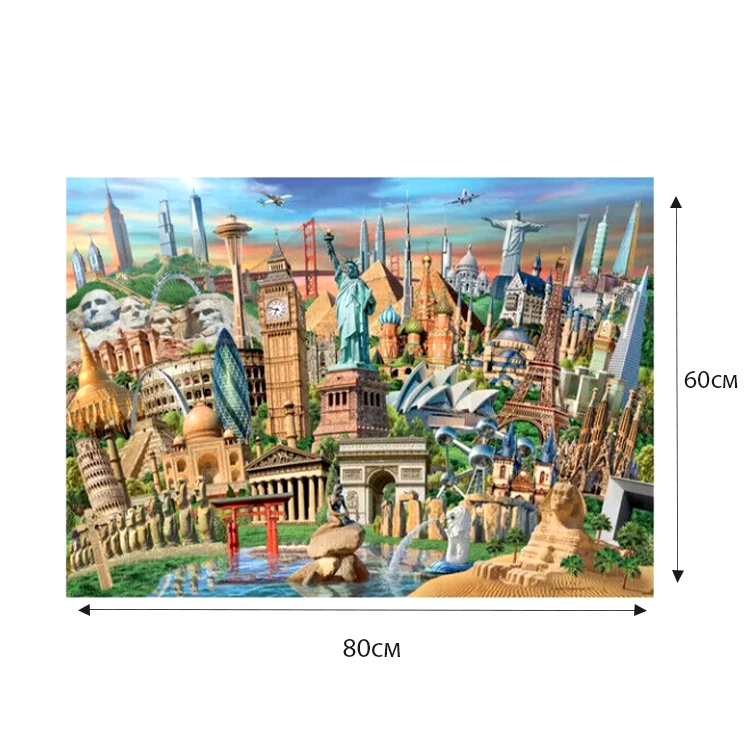 Puzzle 60x80 cm 1500 pieces Famous Places of the World