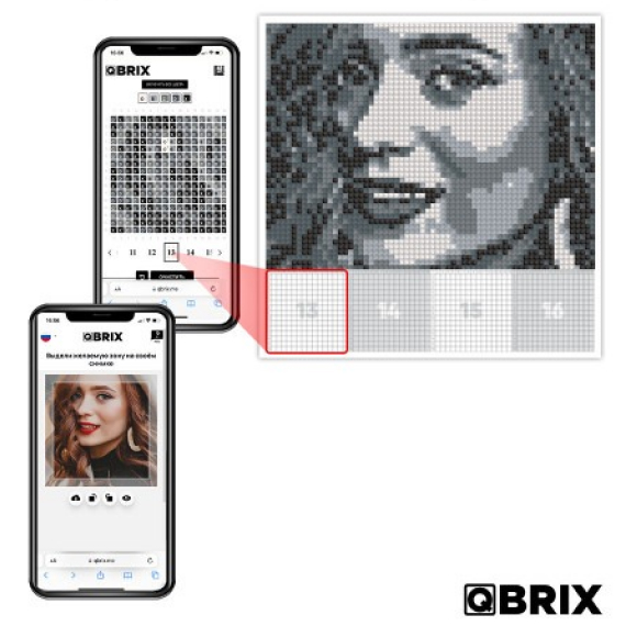 Diamond mosaic from any photo Magnetic 6000 rhinestones 5 colors 