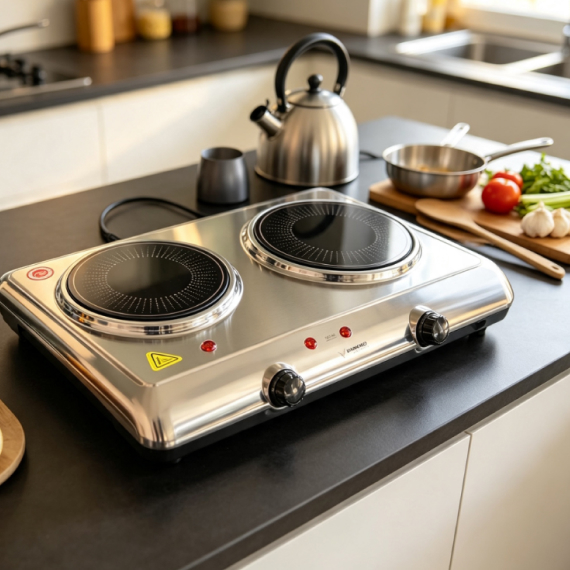 Double burner electric hot plate 2100 W