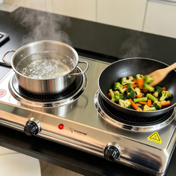 Double burner electric hot plate 2100 W