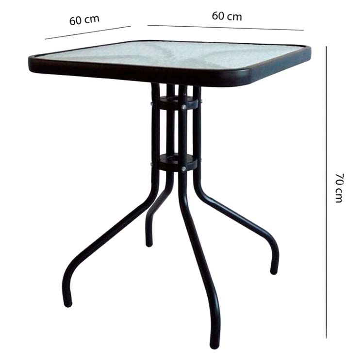 Glass table 60x60 cm