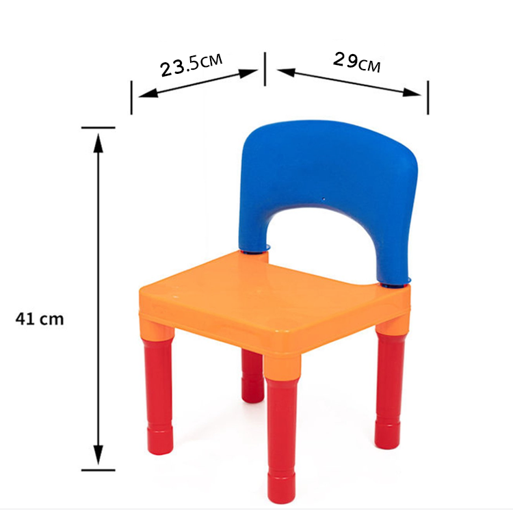 Children's table with 2 chairs and a field for a construction set 51x51 cm