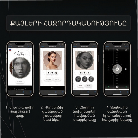 Картина из нитей по твоей фотографии 46 см