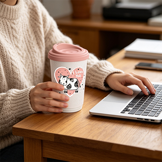 Thermocup 400 ml, I LOVE YOU