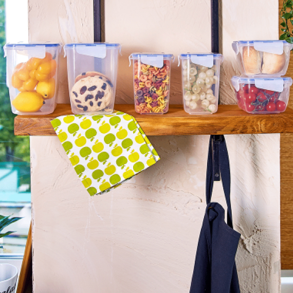 Food container with lid 11x11x15 cm/1 L