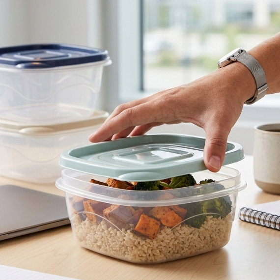 Food container with lid 19x19x9 cm/ 2․1 L, Փիրուզ