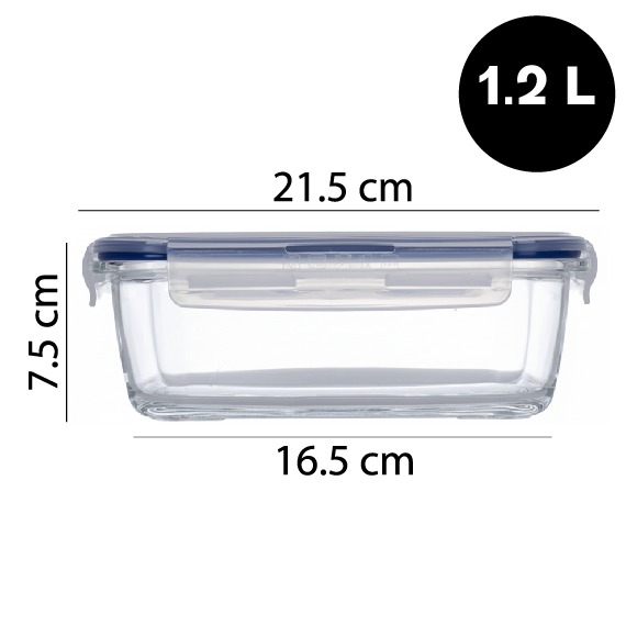 Food container with lid glass 1.2 l