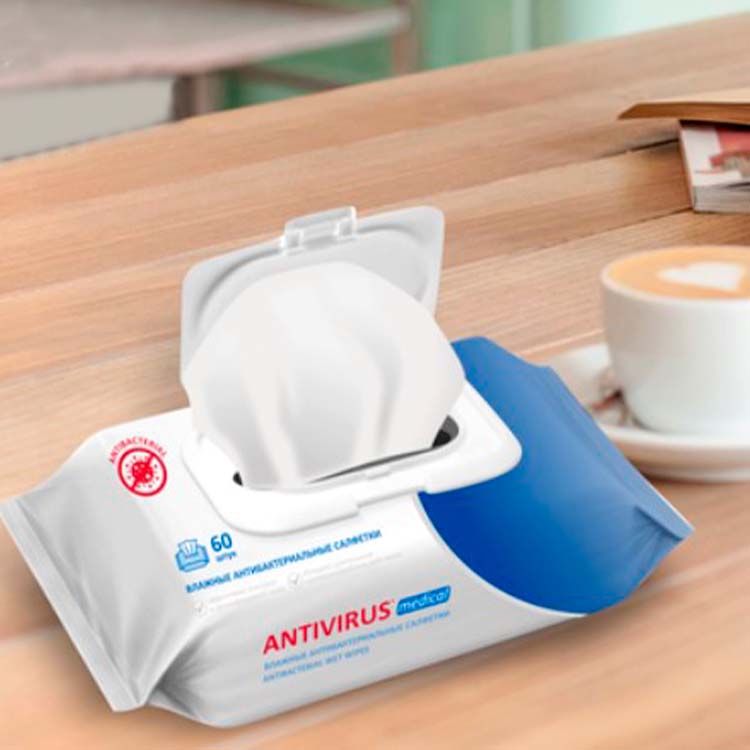 Antibacterial wet wipes 60 pcs