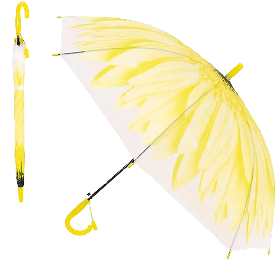 Kids umbrella with whistle 65 cm, Դեղին