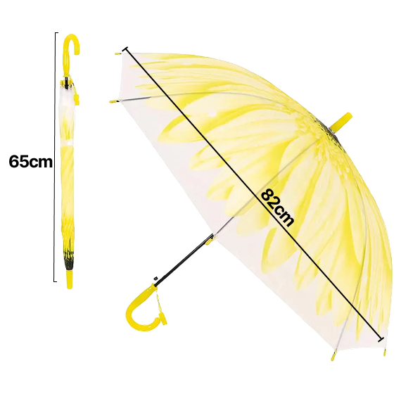 Kids umbrella with whistle 65 cm, Դեղին